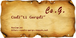 Csáti Gergő névjegykártya